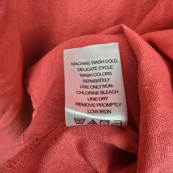 JESSICA LONDON Linen Blend Flowy Blouse 3/4 Sleeve Pink Womens Plus Size 24W‎ - Picture 6 of 11